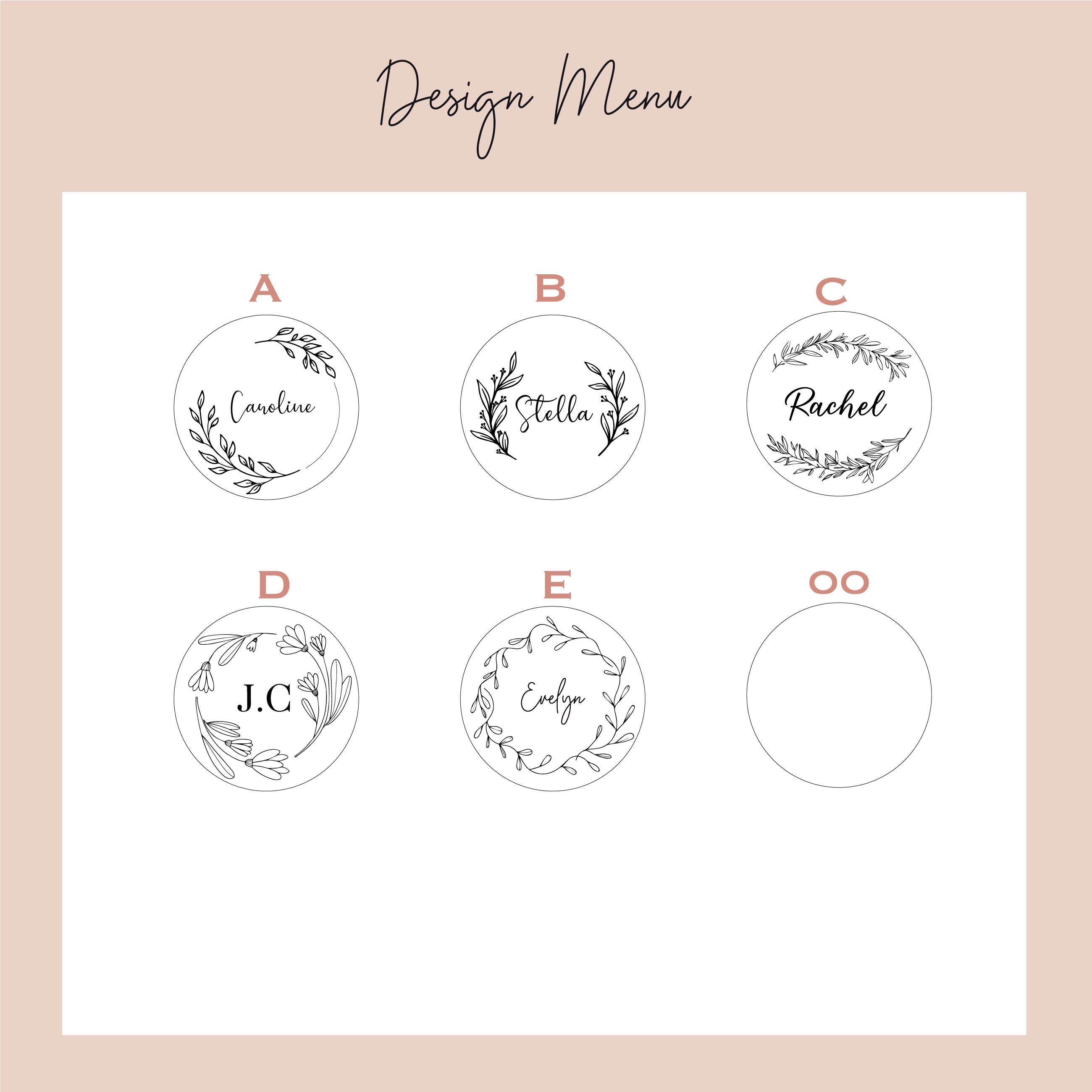 Compact Mirror Name with Flower Frame