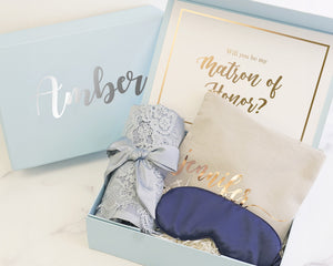 Matron of Honor Proposal Box in Dusty Blue