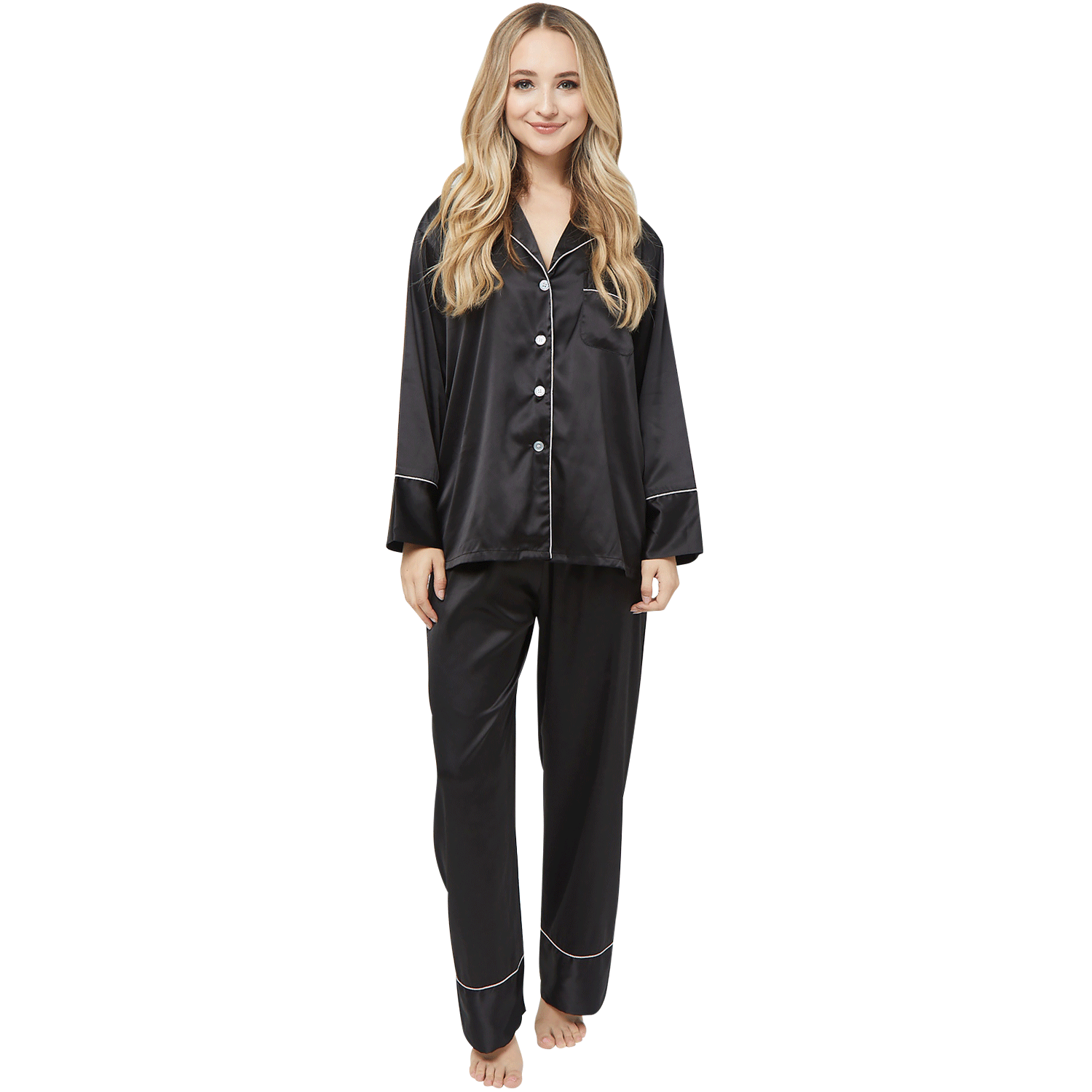Front Monogram Silky Pajamas