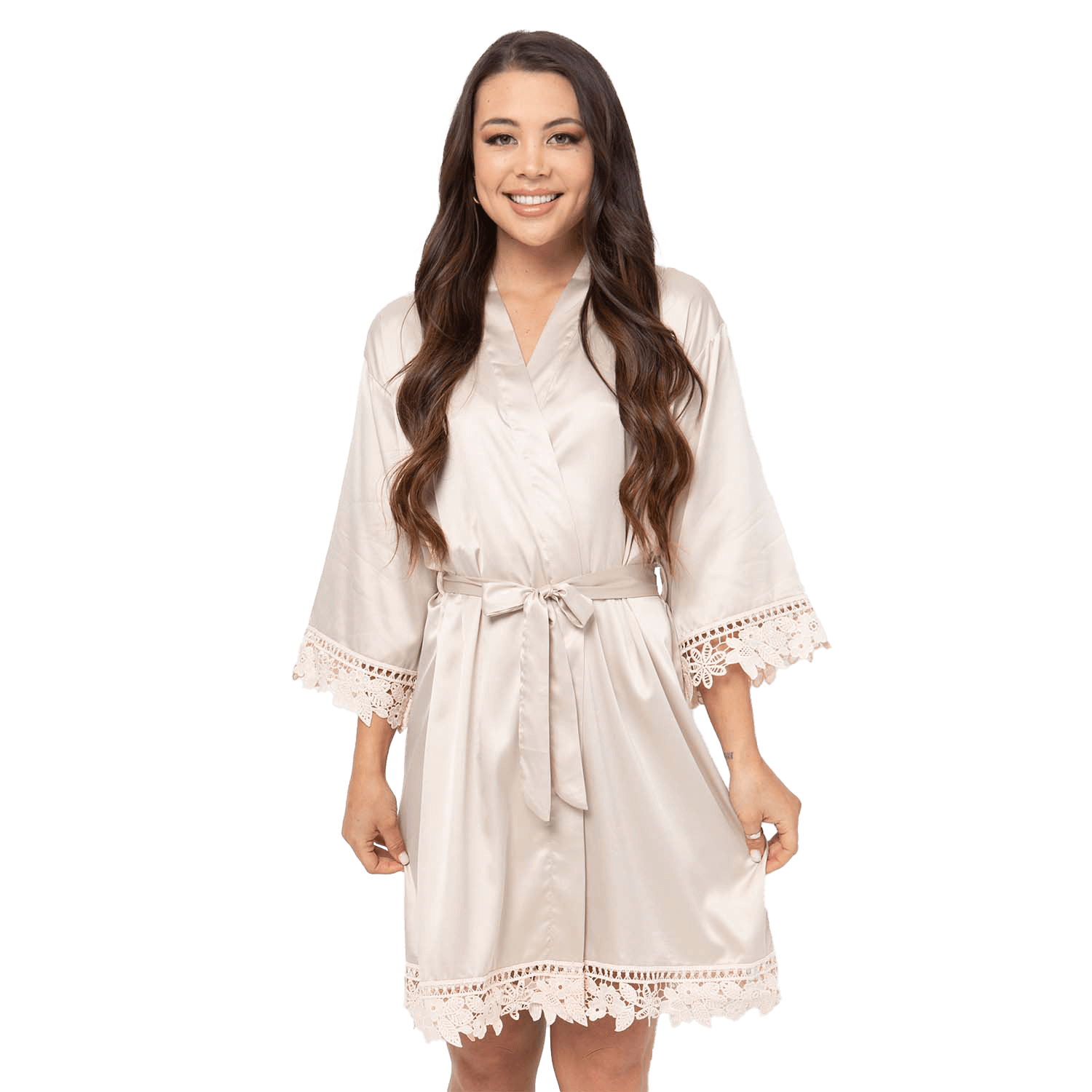 Non Personalized Silky Chunky Lace Robes