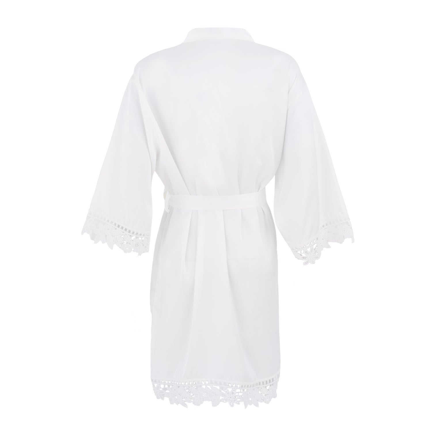 Satin Chunky Lace Bridesmaid Robes - Back Design