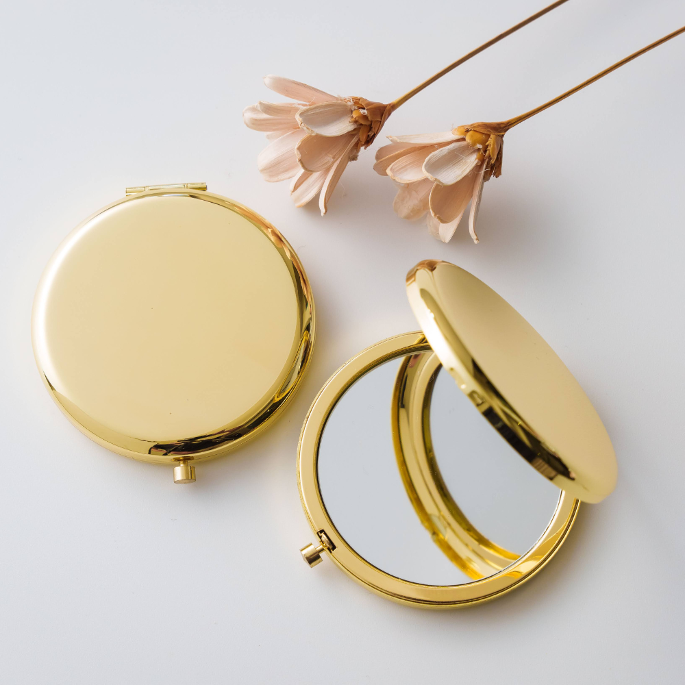 Compact Mirror Name with Flower Frame