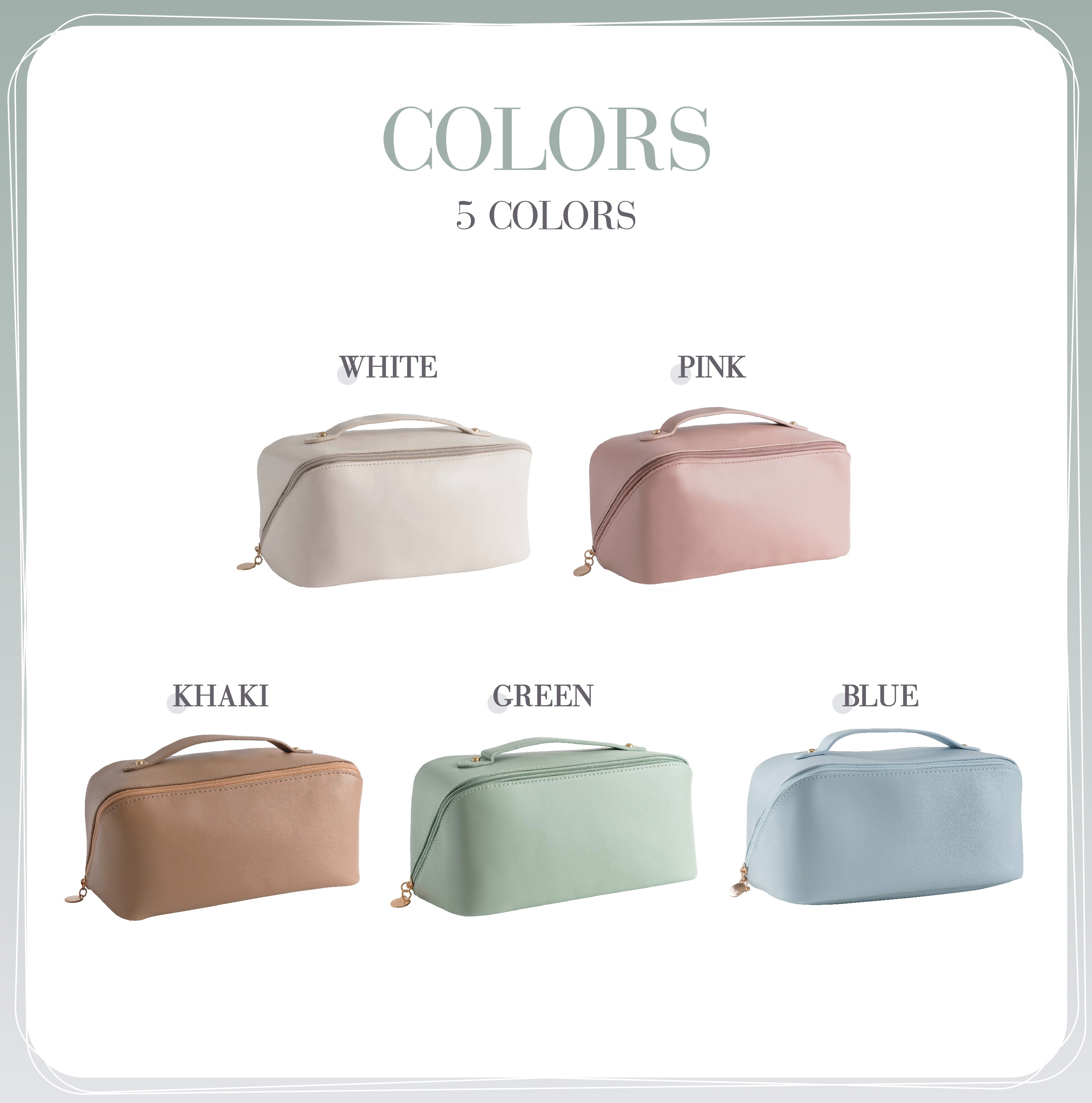 Leather Embroidered Makeup Bag