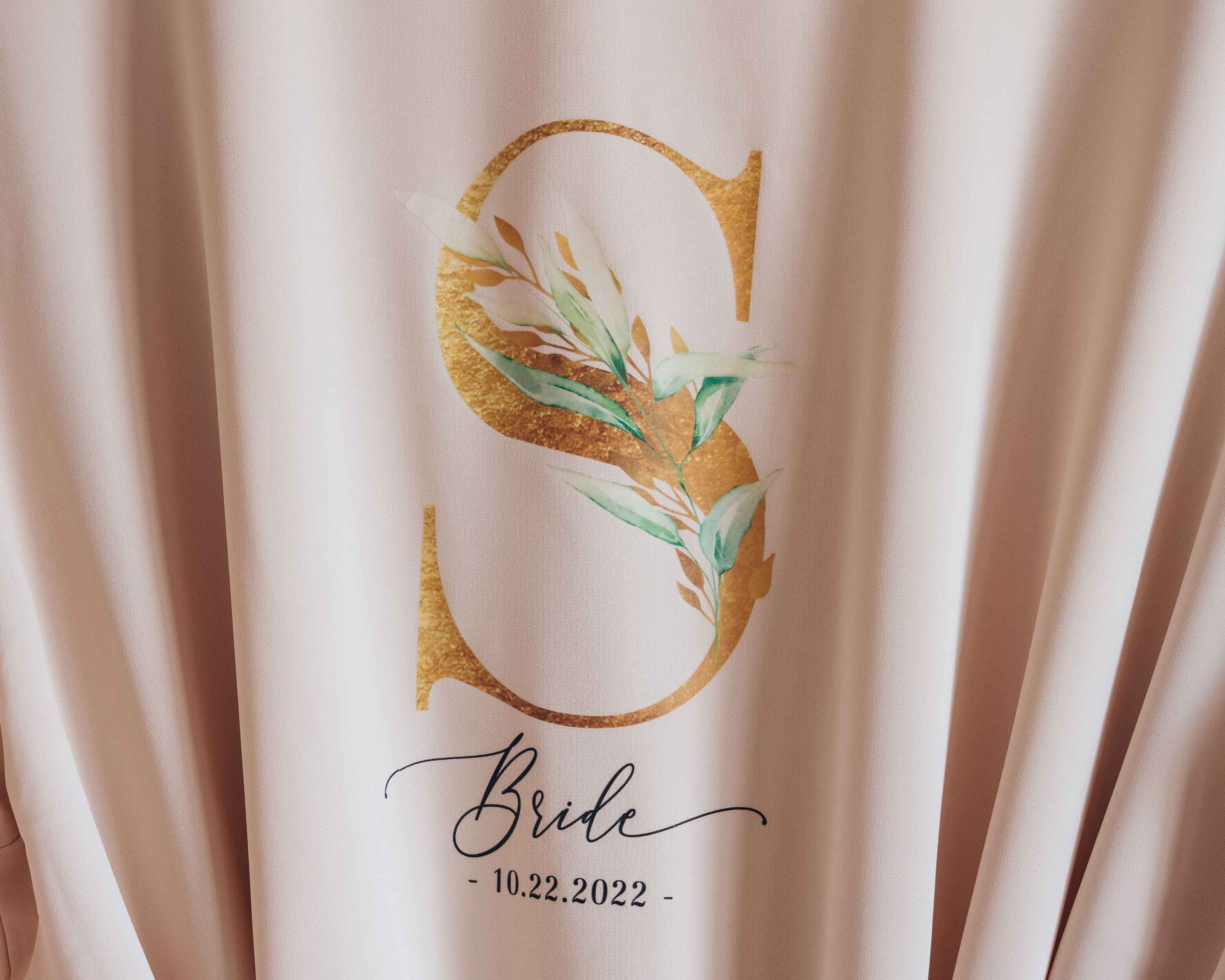 Monogrammed Flower Letter Ruffle Party Robes  - Plus