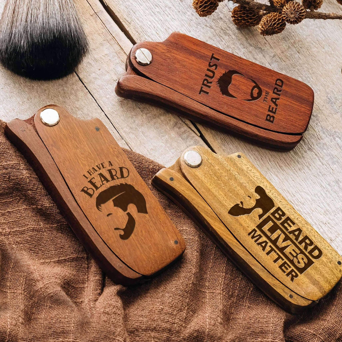 Personalized Gifts for Him, Wood Beard Comb, Custom Mustache Gifts for Bearded Men,  Christmas Gifts, Holiday Gifts, Birthday Gift, Gifts for Husband, ,Gifts for Dad
