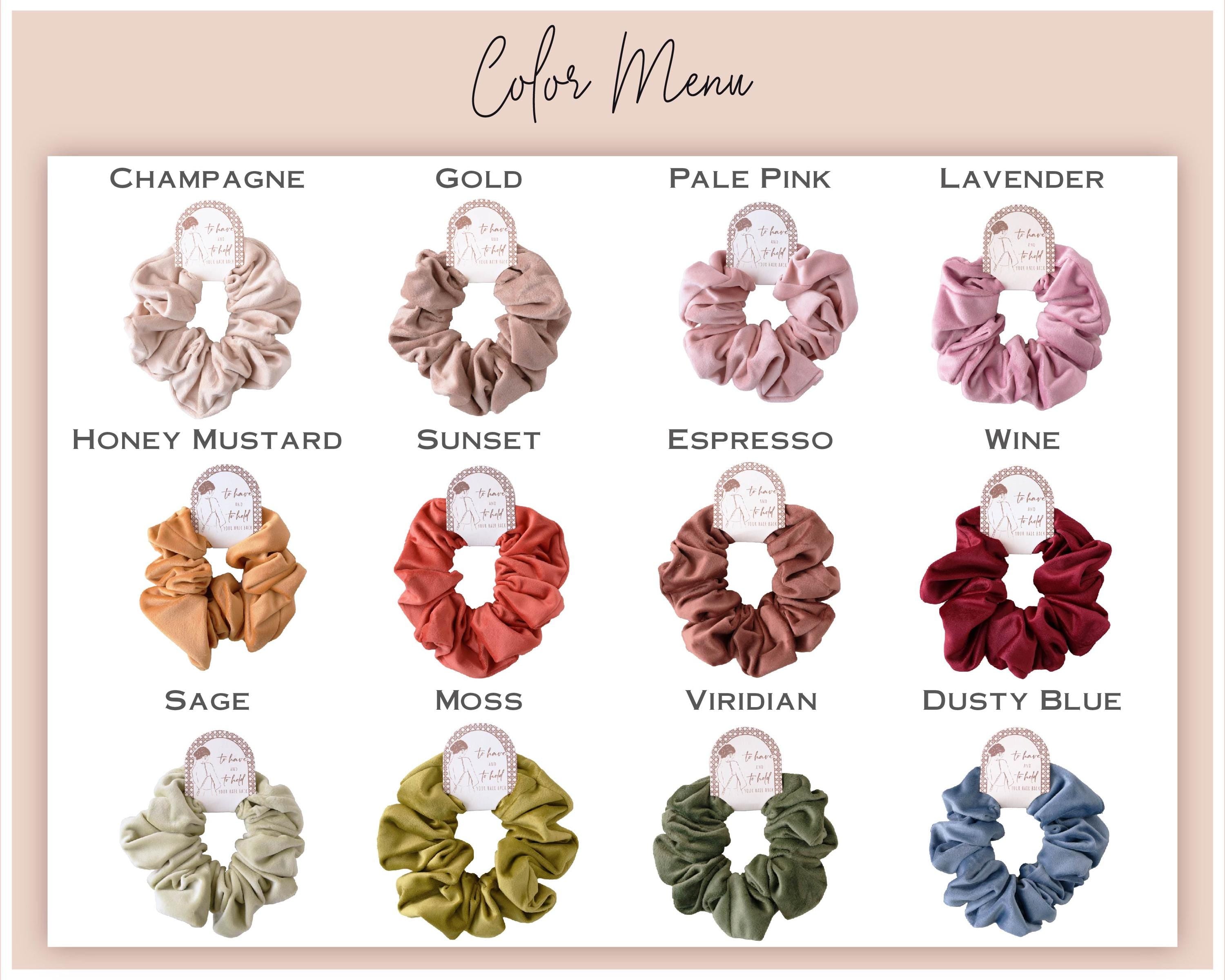 a set of six scrunffle hair scrunffles in different colors