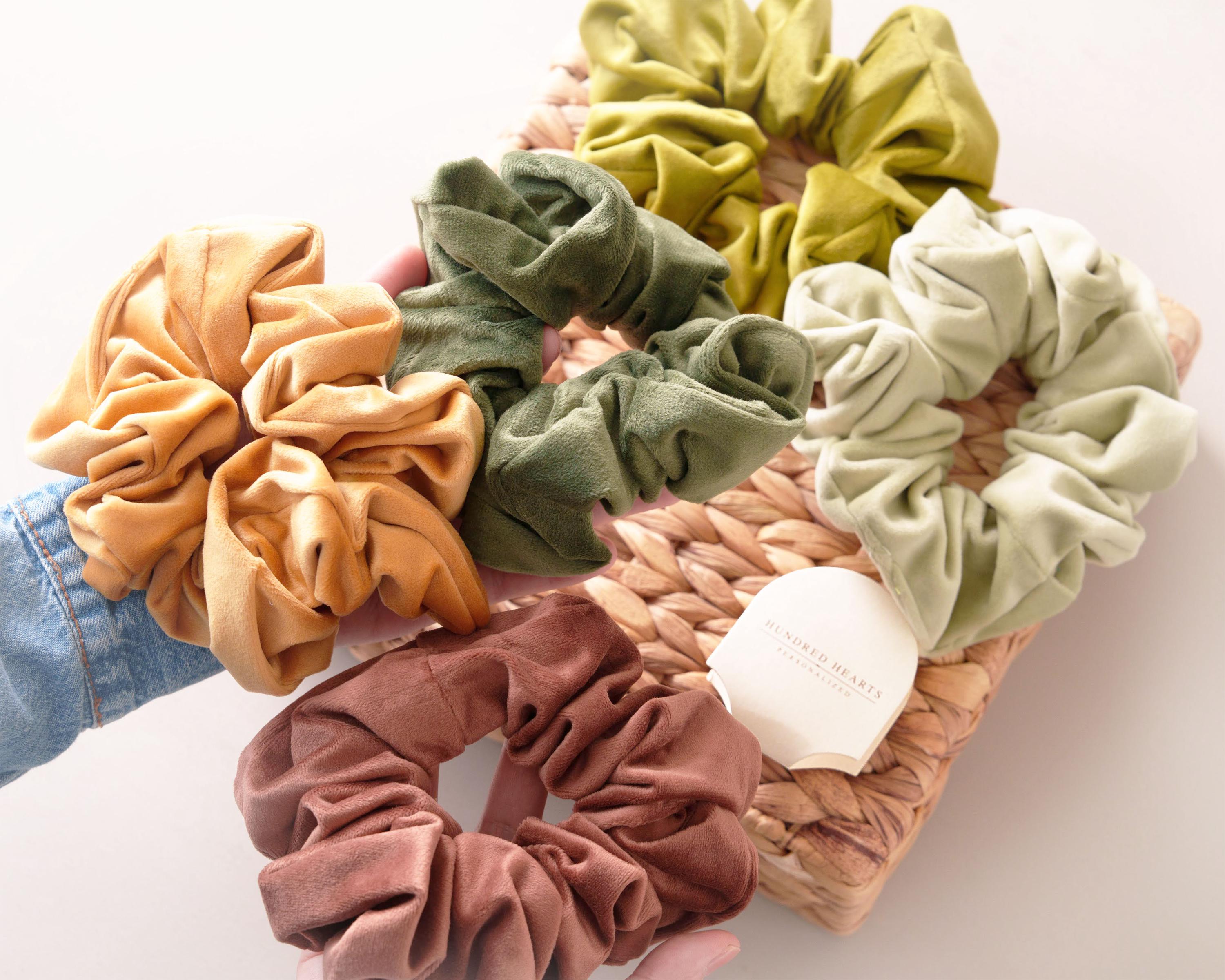 a group of scrunffles sitting on top of a basket