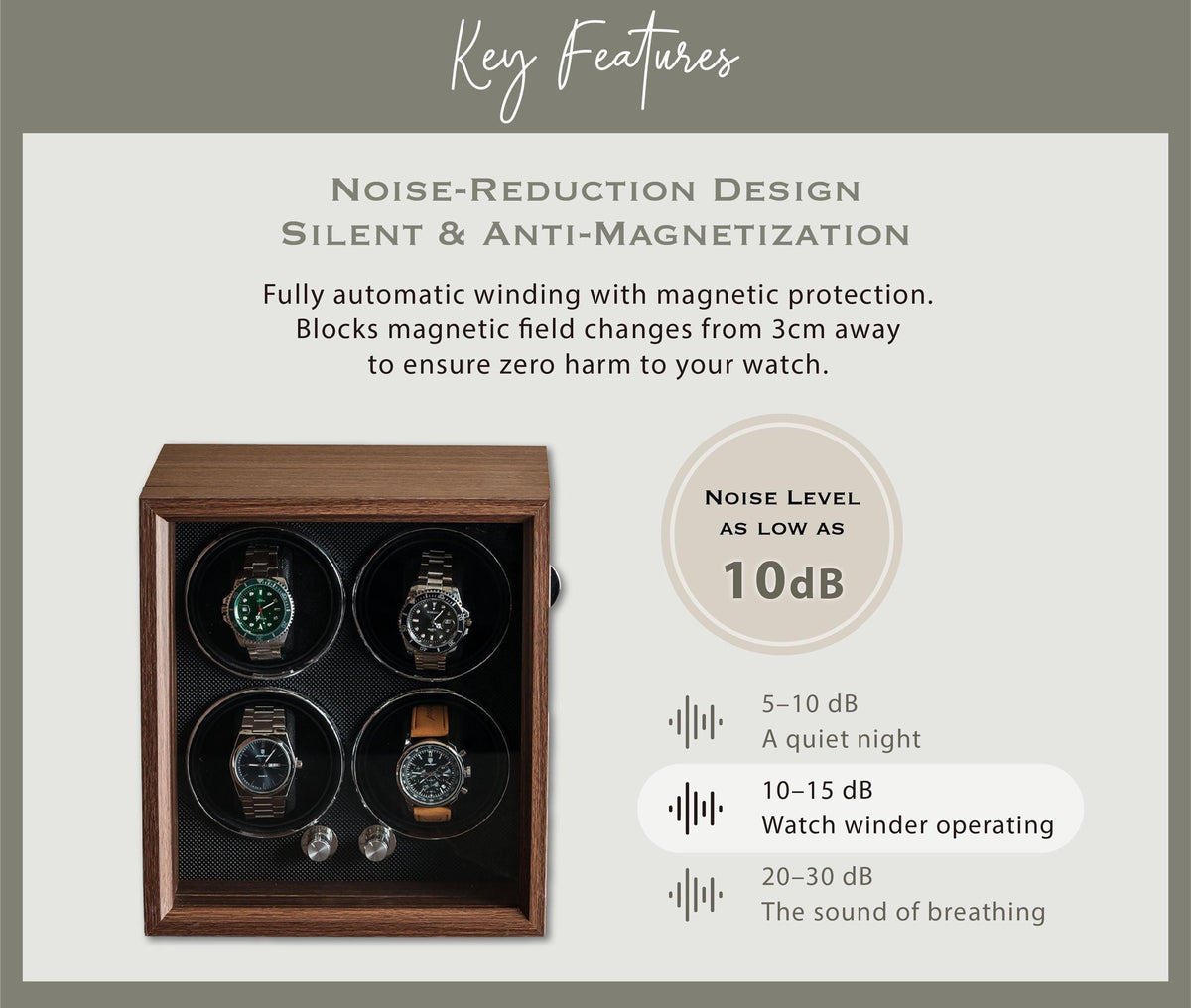 Personalized Wooden Automatic Watch Winder — product detail 4