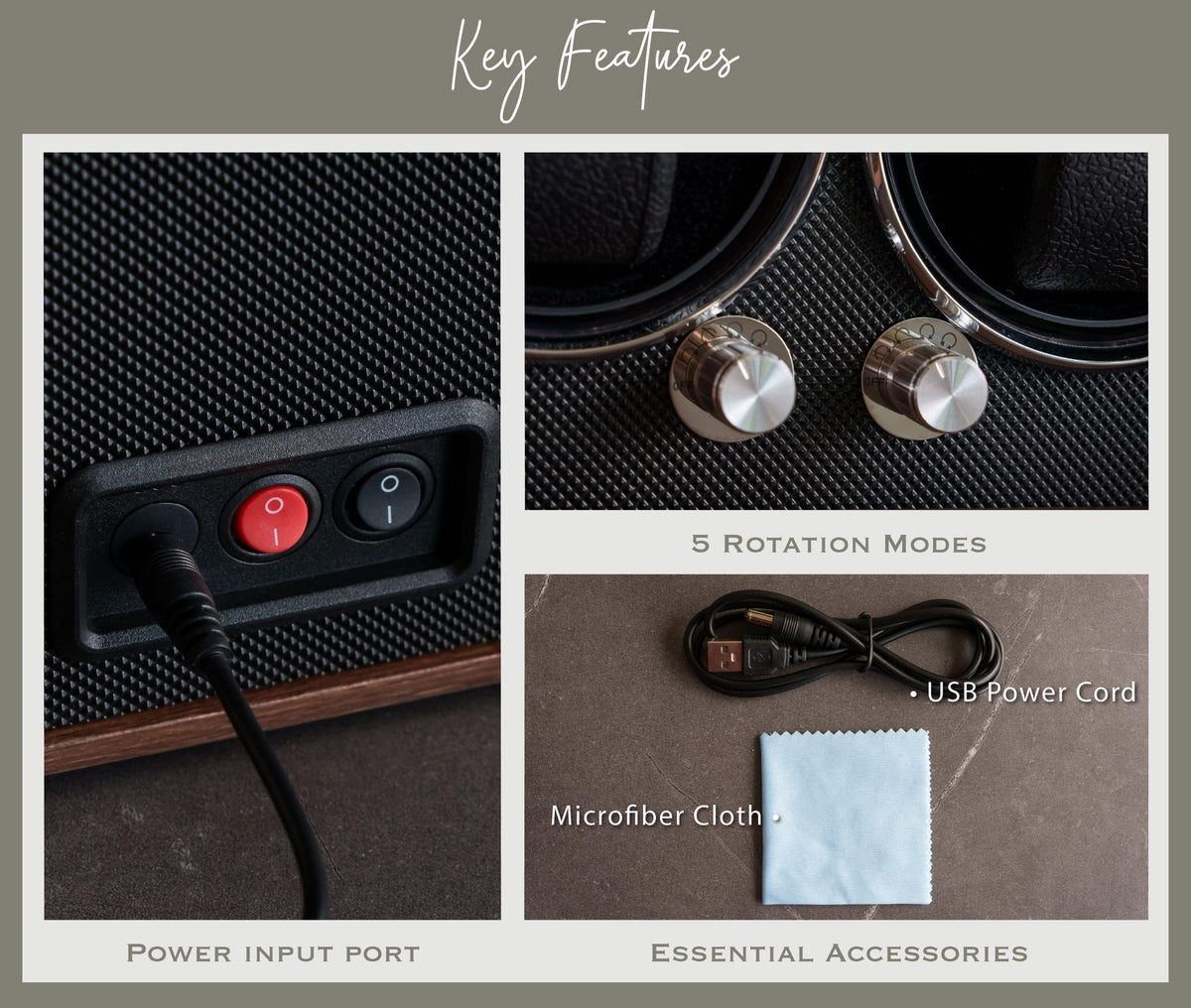 Personalized Wooden Automatic Watch Winder — product detail 5