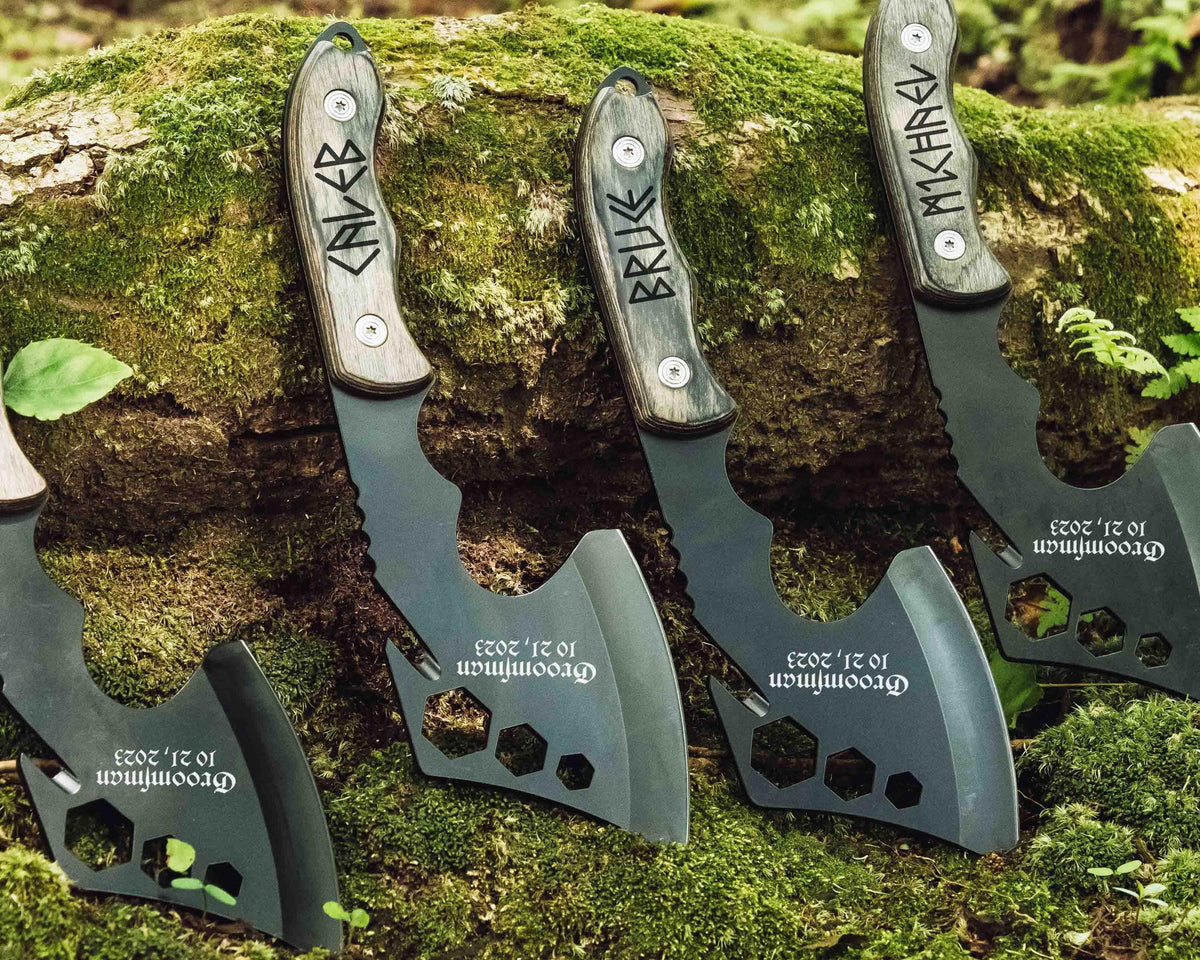 Personalized Throwing Axe with Engraved Head or Handle — product detail 1