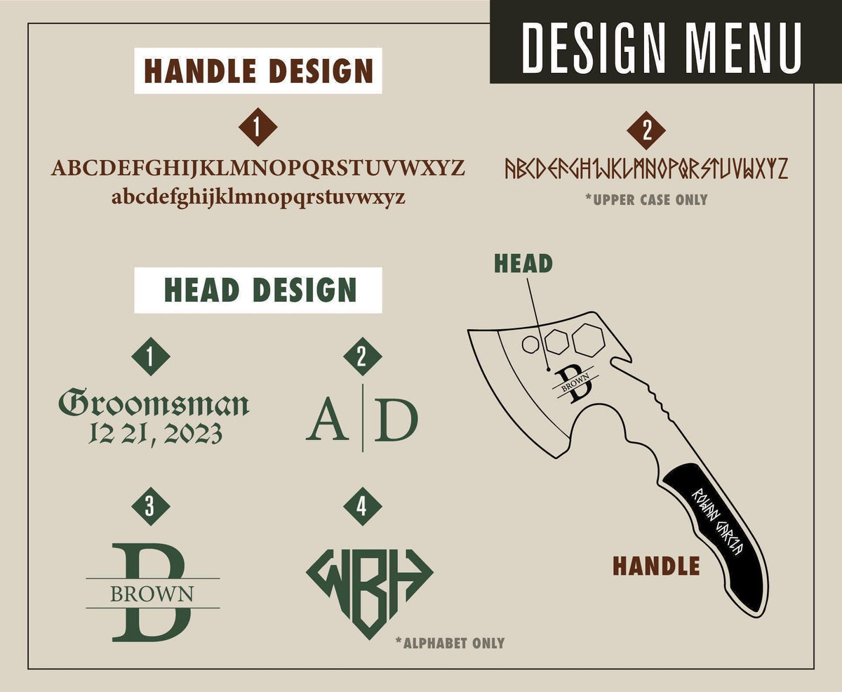 Personalized Throwing Axe with Engraved Head or Handle — design and personalization guide