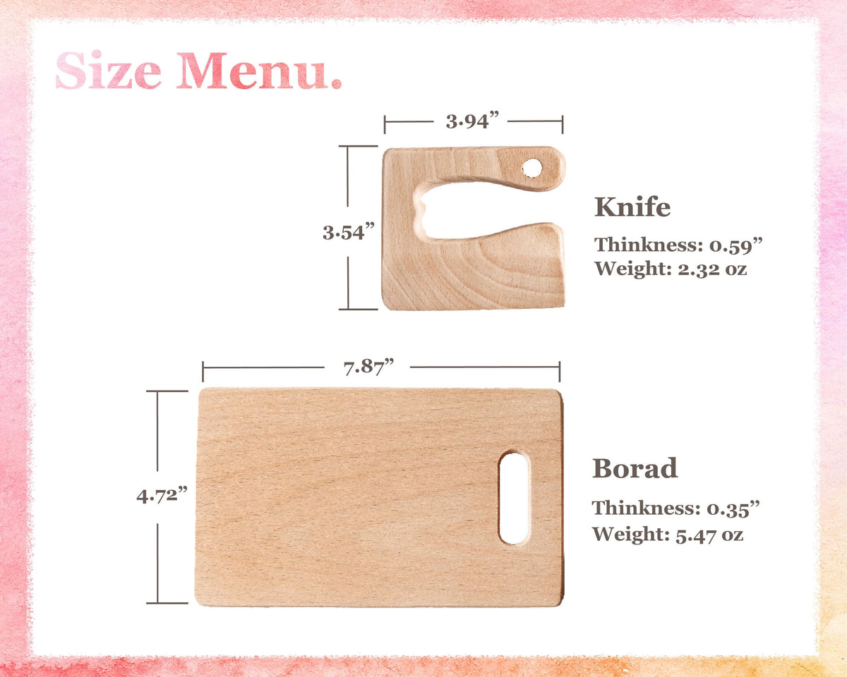 Personalized Wooden Kids Knife and Cutting Board — personalization choice chart
