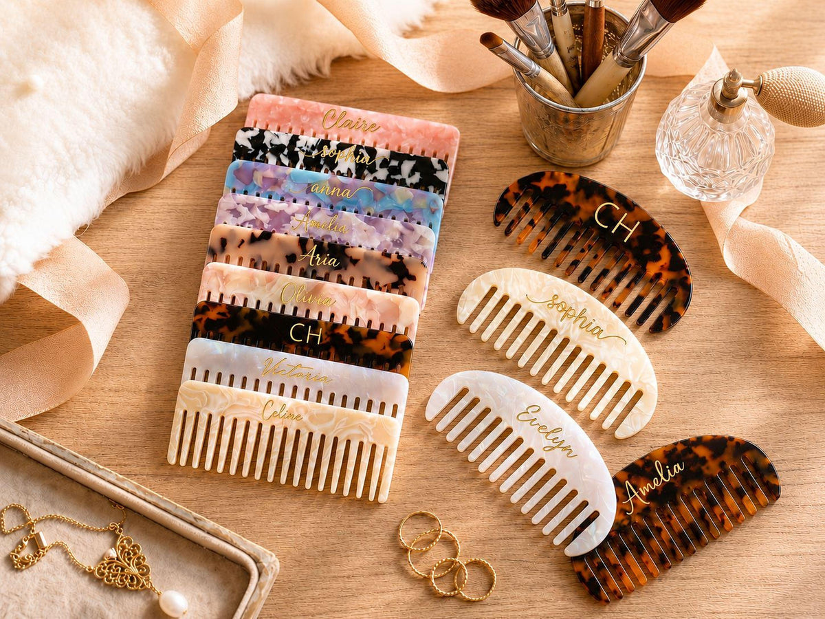 Personalized Acetate Hair Comb — product view 1