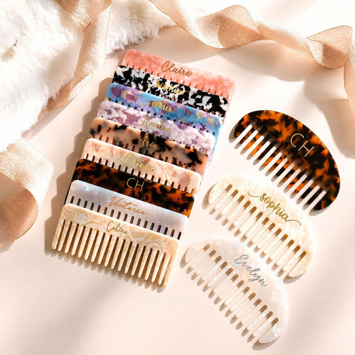 Personalized Acetate Hair Comb — product view 8