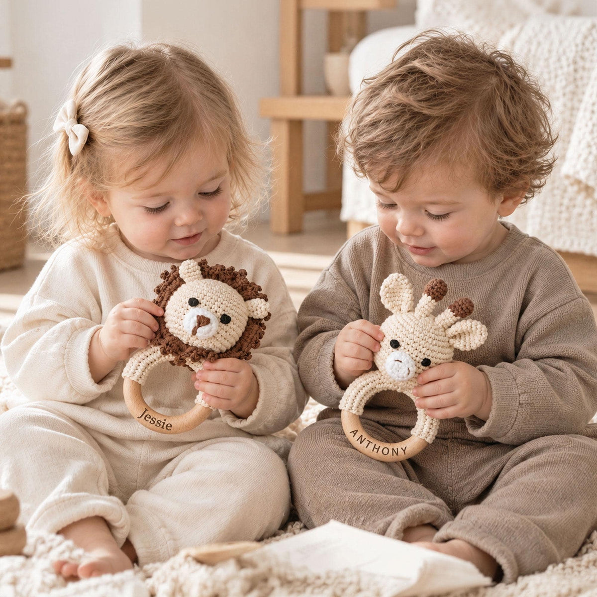Personalized Crochet Animal Baby Rattle — personalization choice chart