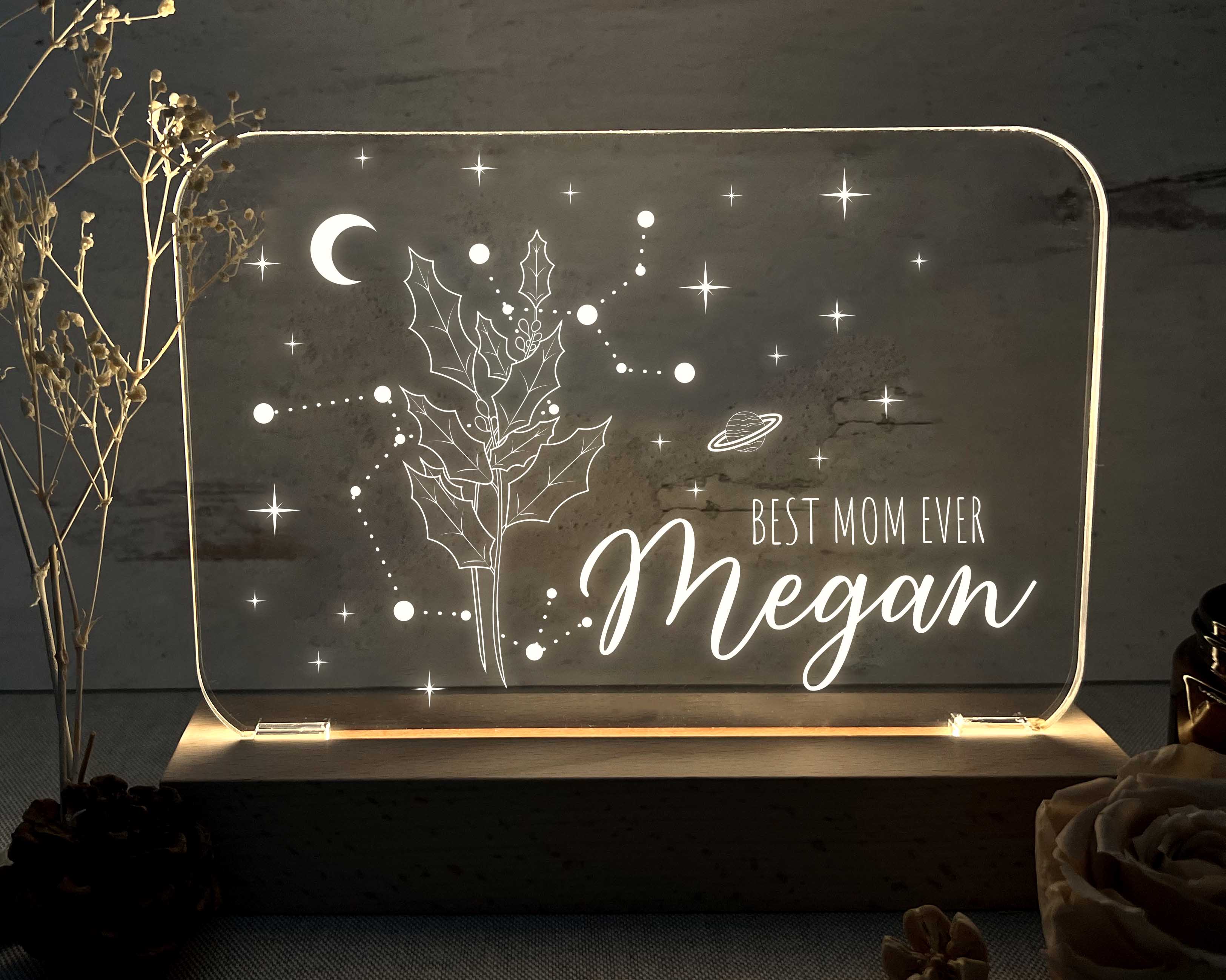 Zodiac Flower Night Light Frame-  Multicolor LED