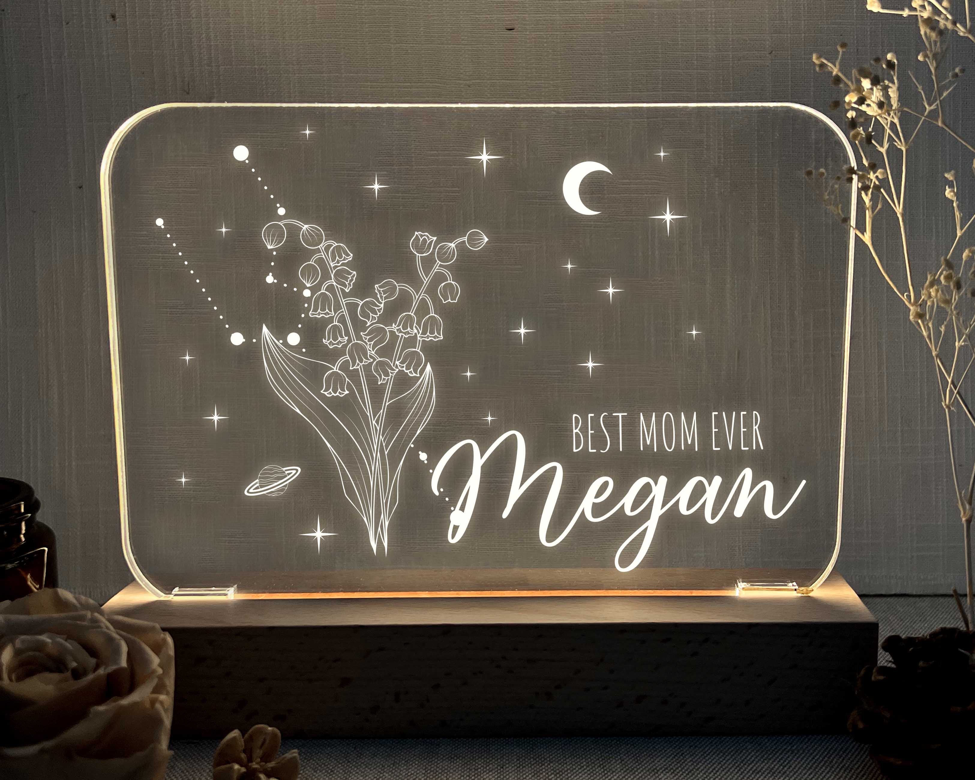 Zodiac Flower Night Light Frame-  Multicolor LED