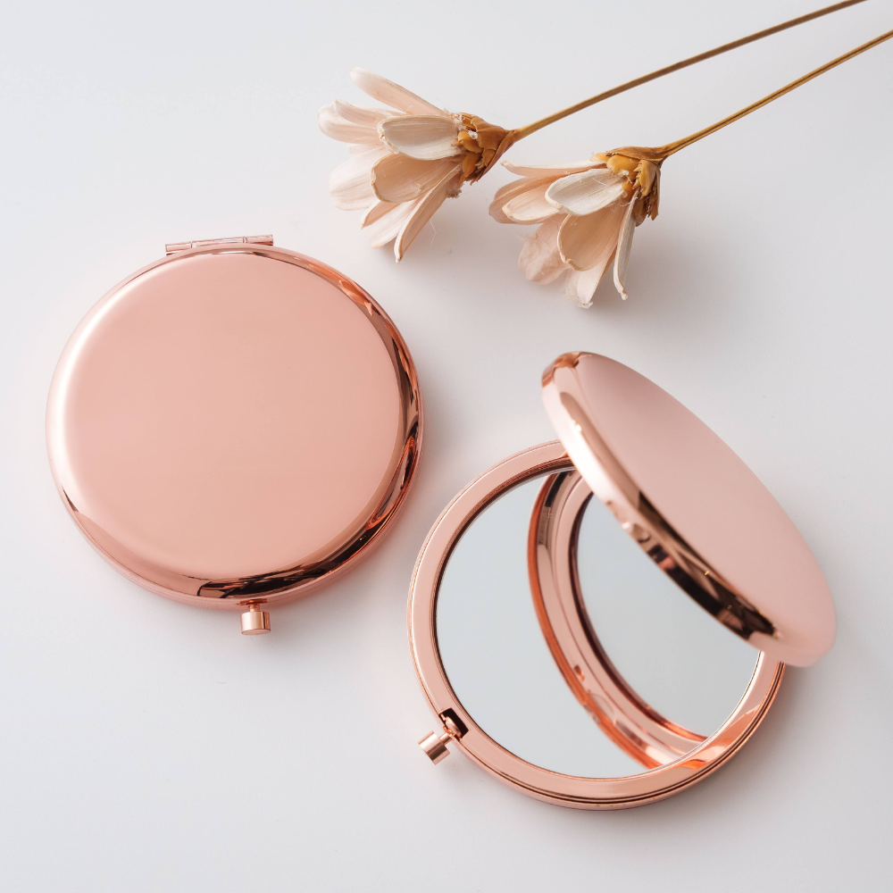 Compact Mirror Name with Flower Frame