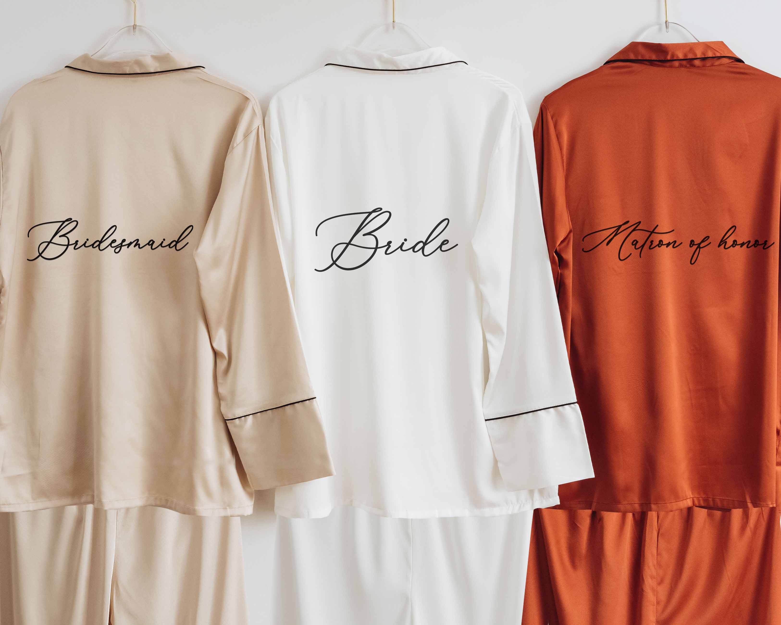 Personalized Burgundy Bridal Pajama Pants Set