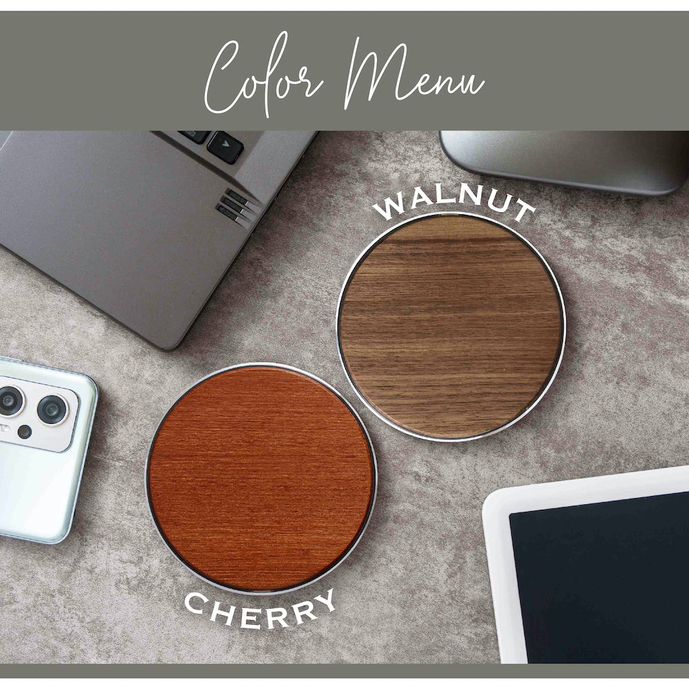Personalized Engraved Wireless Metal Wood Mobile Charger