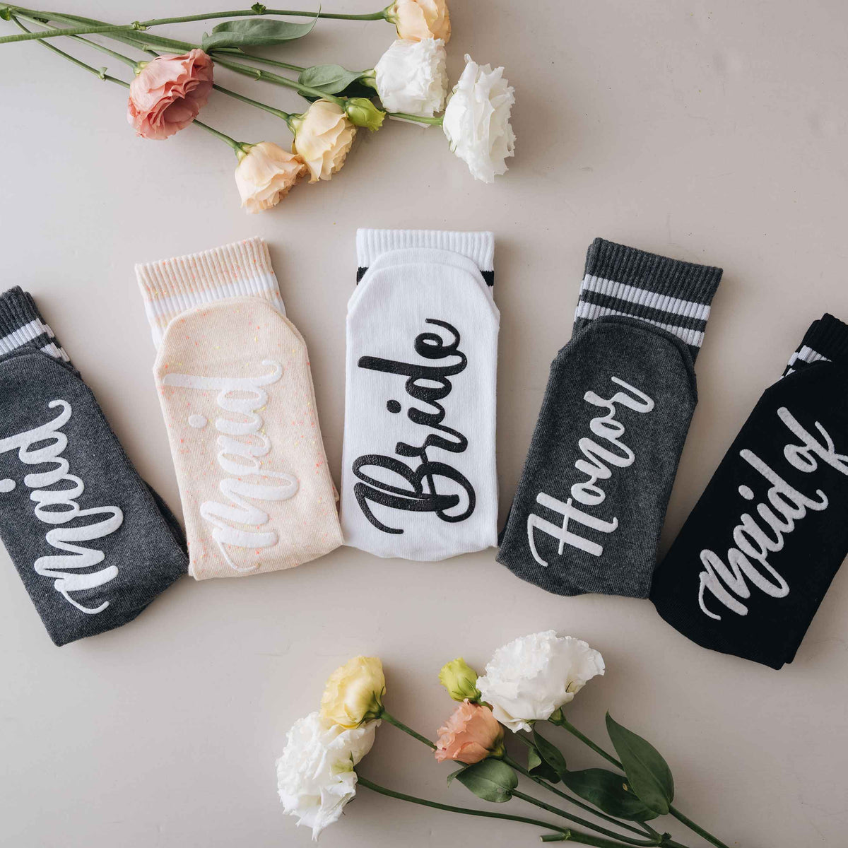 Bridesmaid Socks for Bachelorette Party Hundred Hearts