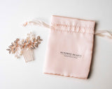 Wedding Hair Piece - Rosegold Wedding Hair Piece with Hundred Hearts Gift Bag - The perfect bridal accessories 