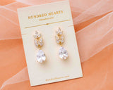 Diamond Drop Earrings - Gold Bridal Dangle Earrings - The perfect wedding accessories
