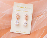 Diamond Drop Earrings - Rosegold Bridal Dangle Earrings - The perfect wedding accessories