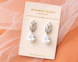 Diamond Drop Earrings - Silver Bridal Dangle Earrings - The perfect wedding accessories