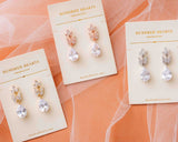 Diamond Drop Earrings - Gold, Silver and Rosegold Bridal Dangle Earrings - The perfect wedding accessories