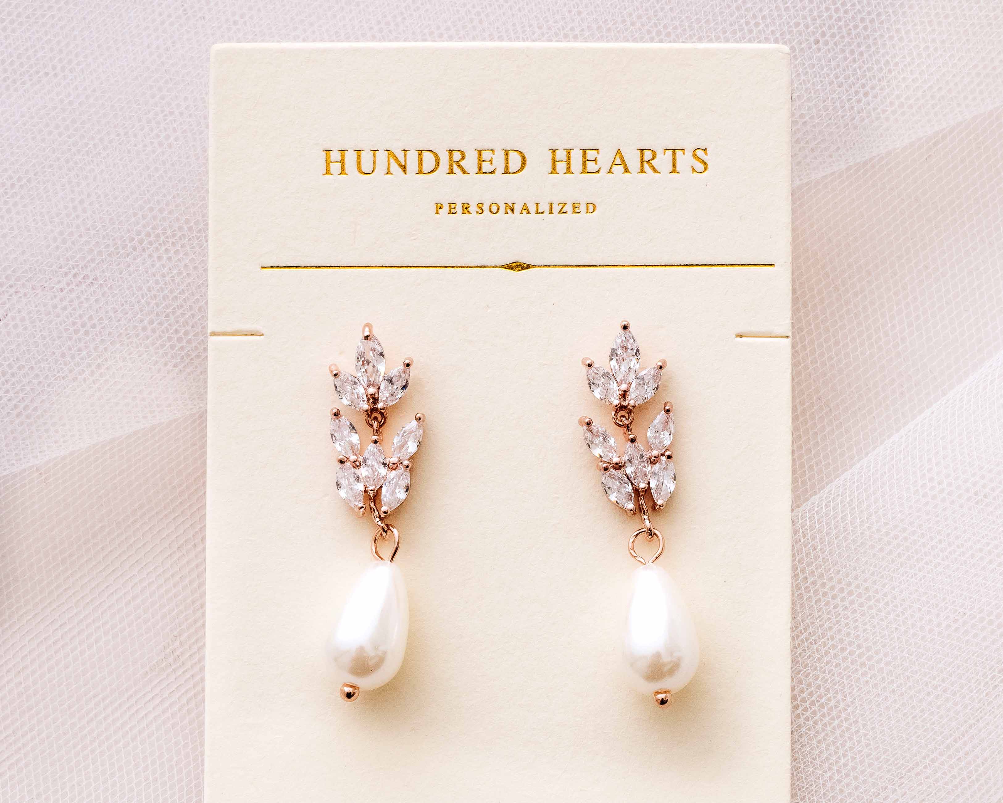 Pearl Bridal Dangle Earrings - Rosegold Pearl Earrings - The perfect bridal and bridesmaid earrings.