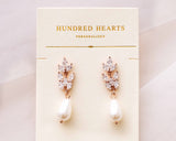 Pearl Bridal Dangle Earrings - Rosegold Pearl Earrings - The perfect bridal and bridesmaid earrings.