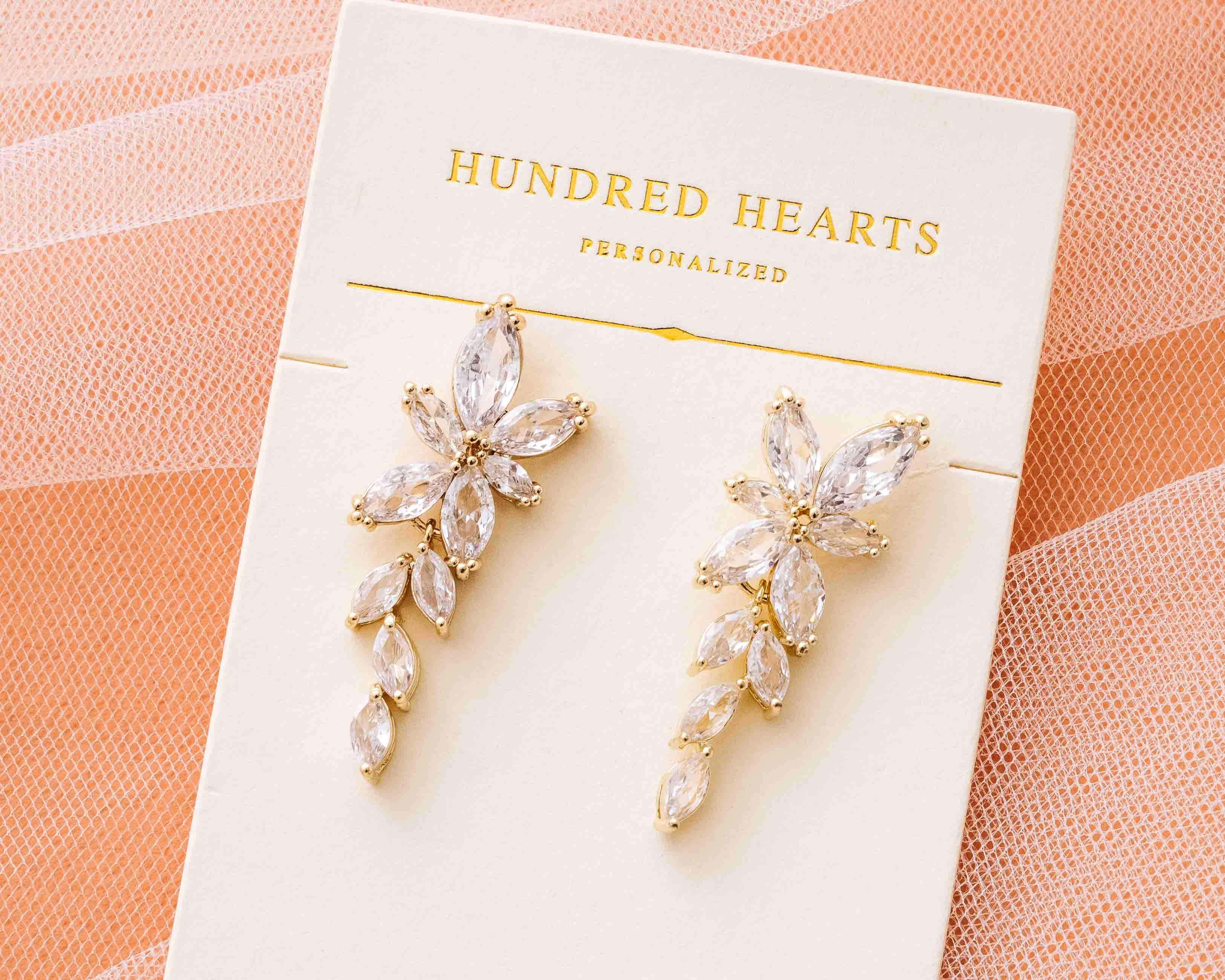 Gold Crystal Drop Earrings - The perfect wedding earrings.
