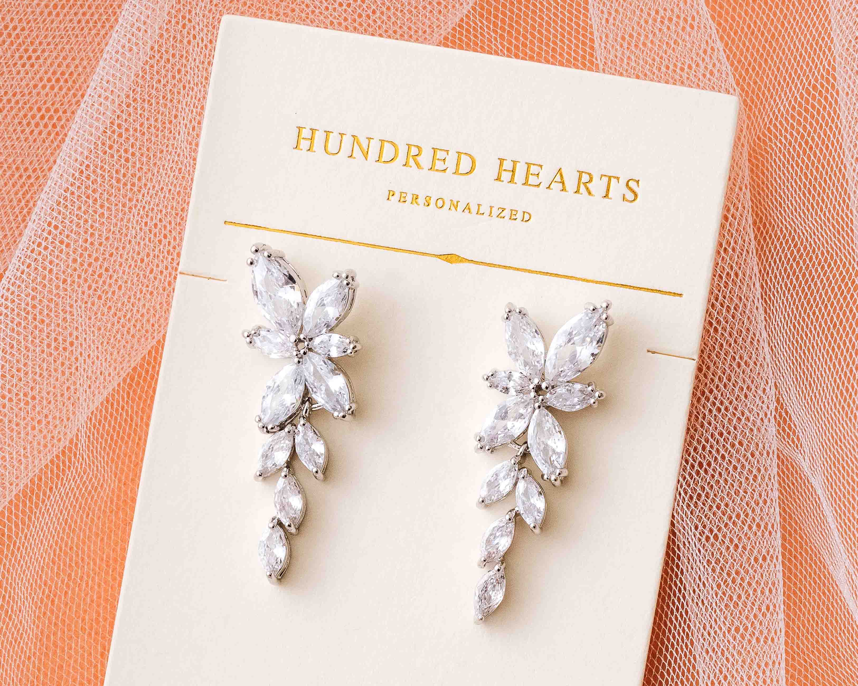 Silver Crystal Drop Earrings - The perfect wedding earrings.