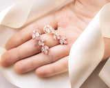 Bridal Dangle Earrings - Rosegold Bridal Crystal Earrings - The perfect bridal accessories.
