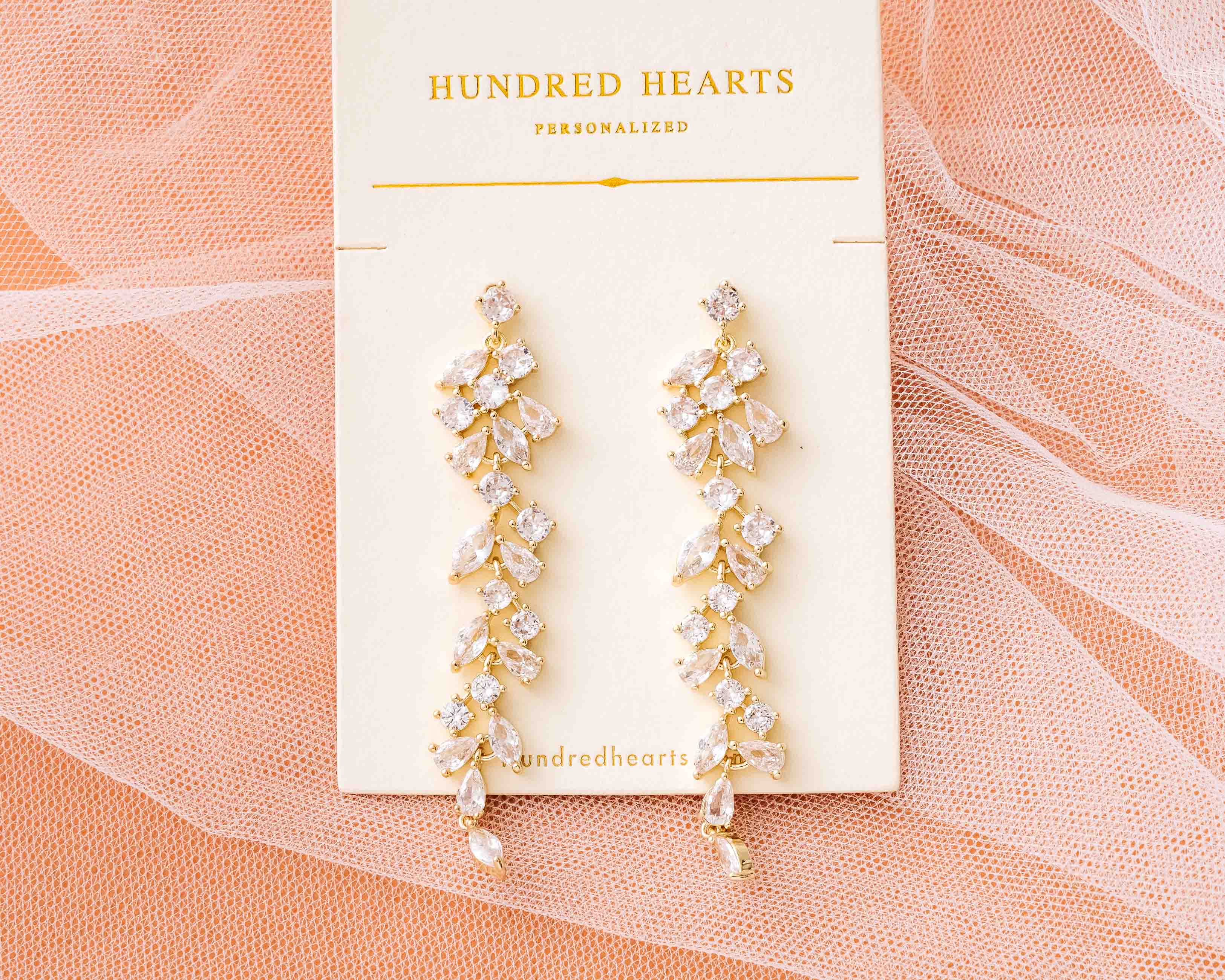 Gold Crystal Dangle Earrings - The perfect wedding earrings.