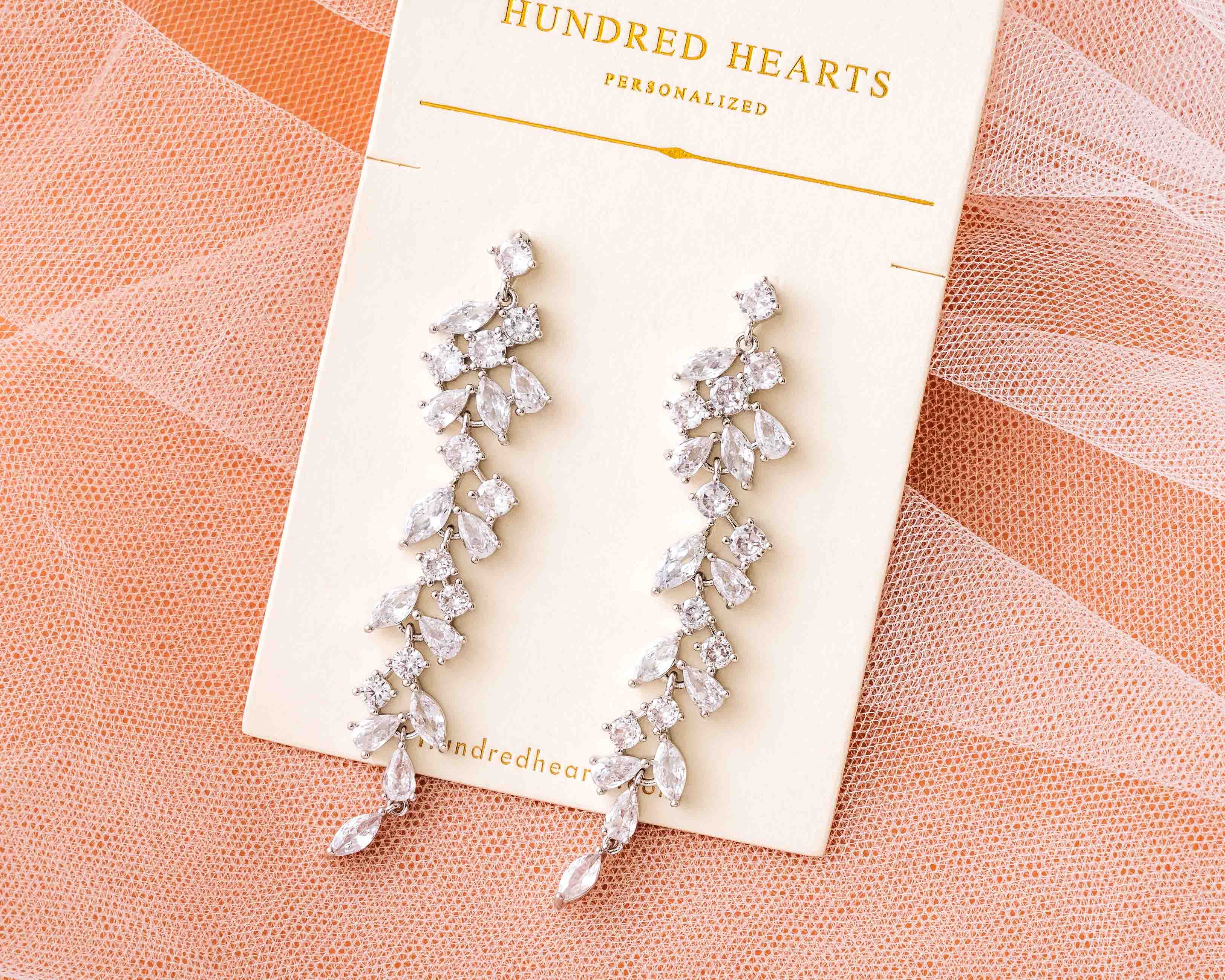 Silver Crystal Dangle Earrings - The perfect wedding earrings.