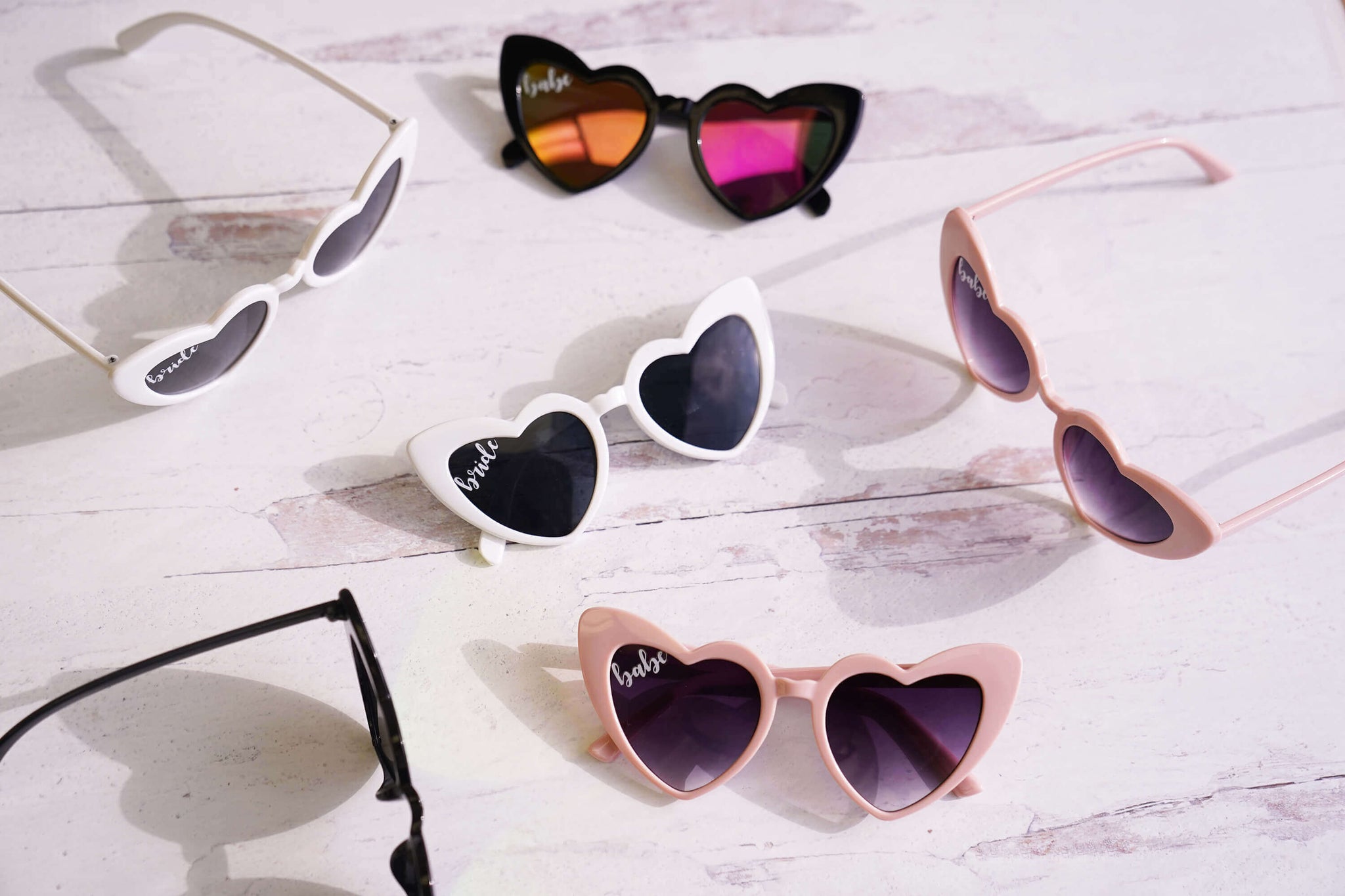 Heart Sunglasses - Bride - Pink