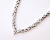 Wedding Day Jewelry - Silver Crystal Necklace Jewelry Set - The perfect wedding jewelry.