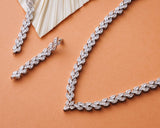 Wedding Day Jewelry - Silver Crystal Necklace Jewelry Set - The perfect wedding jewelry.