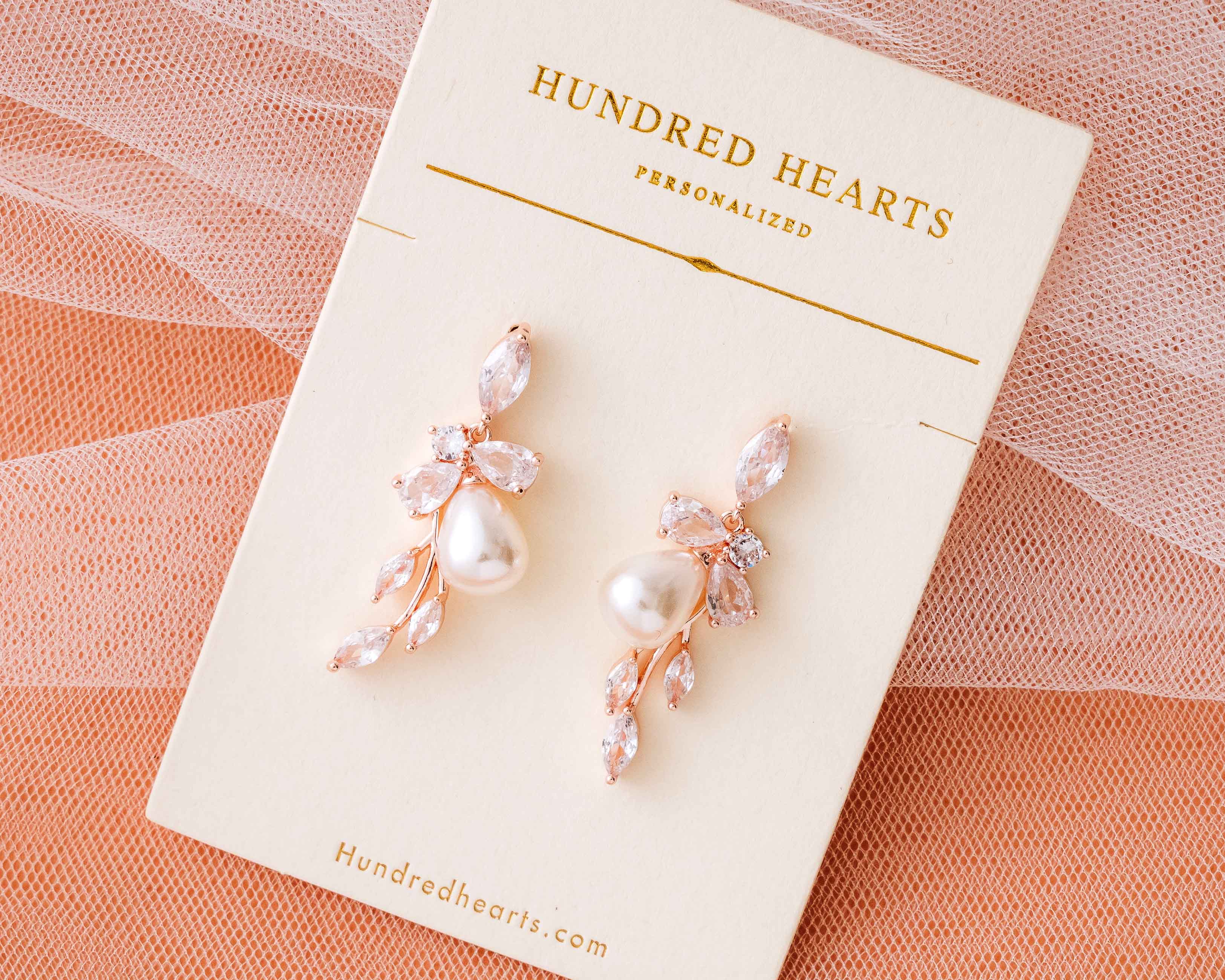 Rosegold Wedding Pearl Earrings - The perfect bridal earrings.