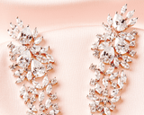 Silver Chandelier Earrings - Bridal Drop Earrings in detail image - Hundred Hearts