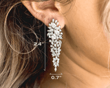 Silver Chandelier Earrings - A beautiful bride wear bridal drop earrings in detail dimension - Hundred Hearts 